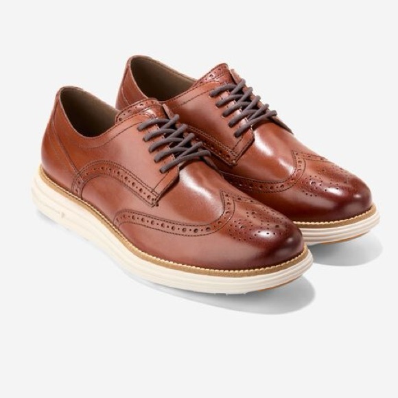 COLE HAAN Men's ØriginalGrand Remastered Wingtip Oxfords Woodbury Ivory C26471 - Picture 2 of 10